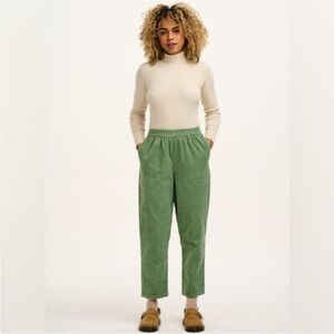 NWT Lucy & Yak Billie Trousers Organic Corduroy Green Size XL Unisex